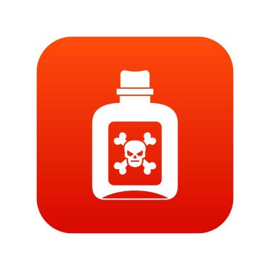 Zehir simgesi dijital kırmızı