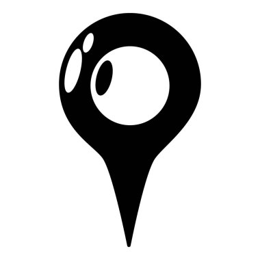 Harita işaretçi simgesi, basit siyah stil