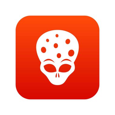 Dünya dışı yabancı baş simge dijital kırmızı