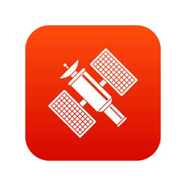 Uzay uydu simgesi dijital kırmızı