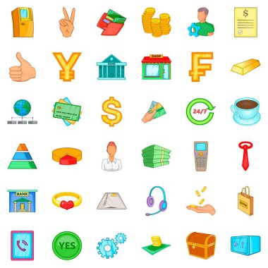 Icons set ödünç, karikatür tarzı