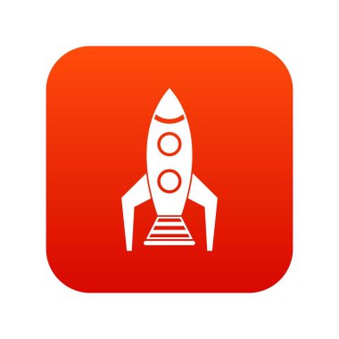 Uzay roketi simgesi dijital kırmızı