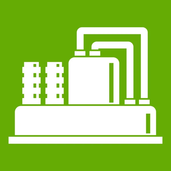 Utrustning för produktion olja ikonen grön — Stock vektor