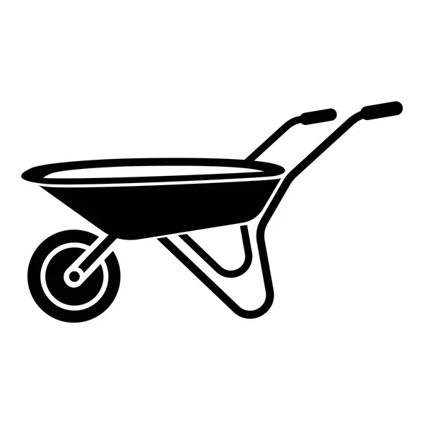 Icona della carriola, semplice stile nero — Vettoriale Stock
