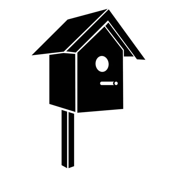 Birdhouse icon, simple black style — Stock Vector