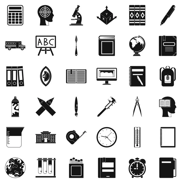 Conjunto de iconos de alumno, estilo simple — Vector de stock
