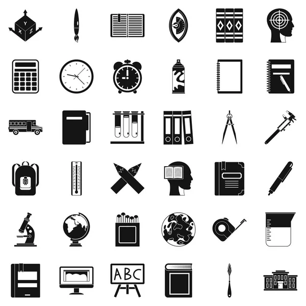 Okul Icons set, basit tarzı