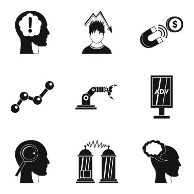 Parlak bir fikir Icons set, basit tarzı