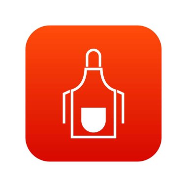 Mutfak önlüğü simgesi dijital kırmızı