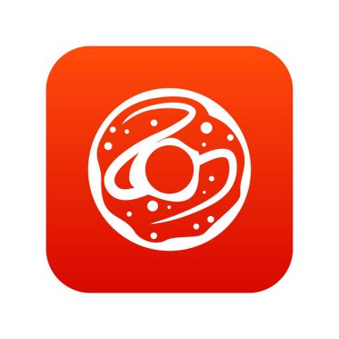 Sırlı çörek simgesi dijital kırmızı