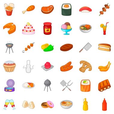 Resepsiyon Icons set, karikatür tarzı