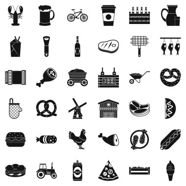 İncelik Icons set, basit tarzı