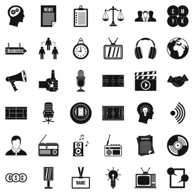 Servis satırları Icons set, basit tarzı