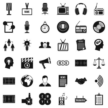 Hizmet kanal Icons set, basit tarzı