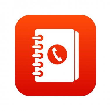 Adres defteri simgesini dijital kırmızı