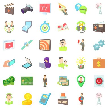 Medya mesajı Icons set, karikatür tarzı