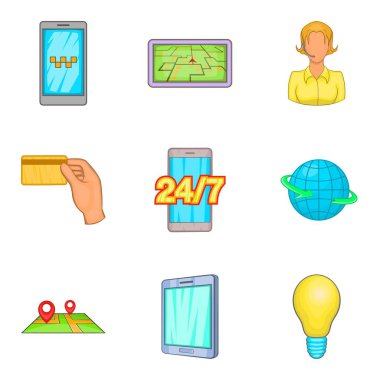 Genel web Icons set, karikatür tarzı