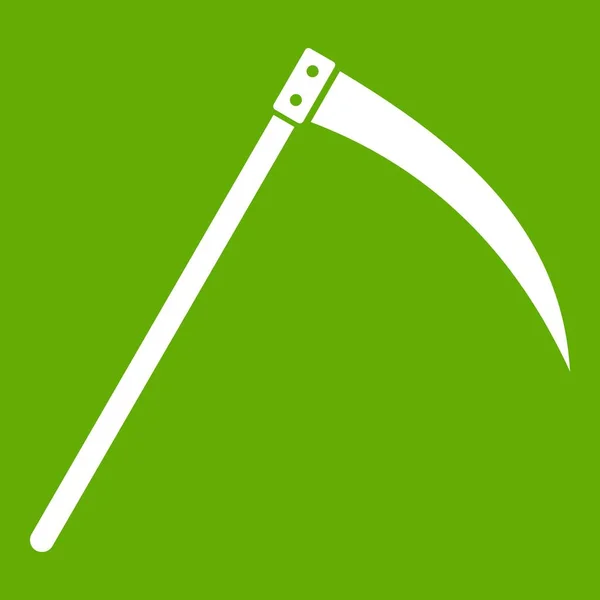Scythe icon green — Stock Vector