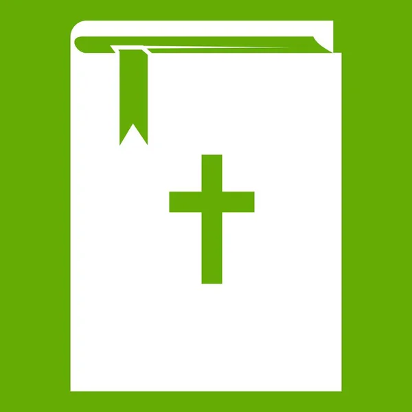 Bibeln-ikonen grön — Stock vektor