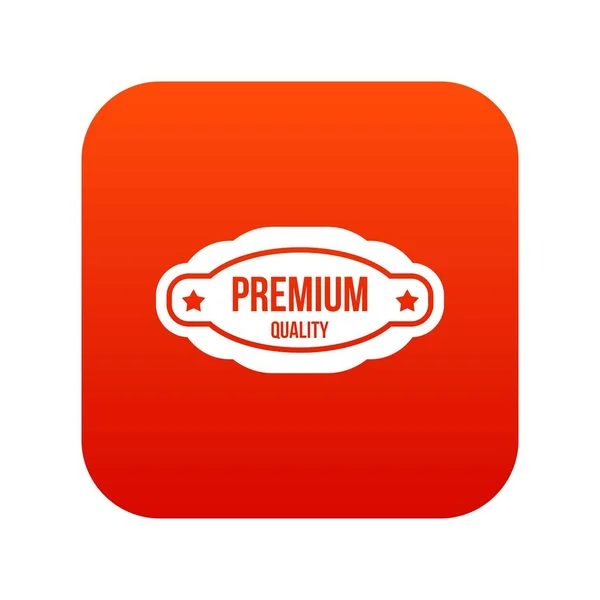 Label de qualité supérieure icône numérique rouge — Image vectorielle