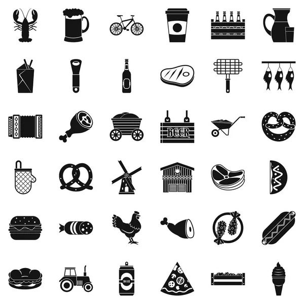 Conjunto de ícones delicados, estilo simples — Vetor de Stock