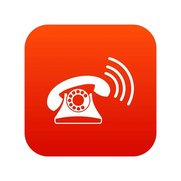 Retro phone icon digital red — Stock Vector
