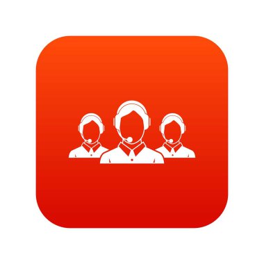 Müşteri Destek işleç simgesini dijital kırmızı