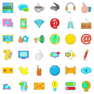 Taşıyıcı Medya Icons set, karikatür tarzı