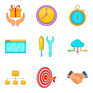 Sermaye yatırımları Icons set, karikatür tarzı
