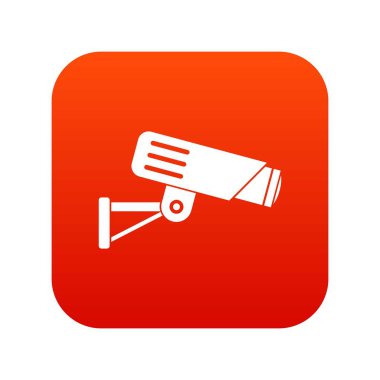 Güvenlik kamera simgesi dijital kırmızı