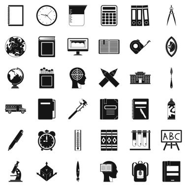 Resepsiyon Icons set, basit tarzı