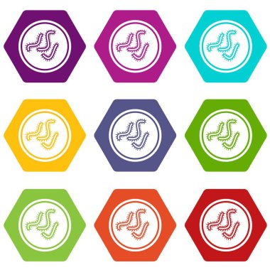 Çok bakteri simgesinin rengi altı yüzlü ayarla