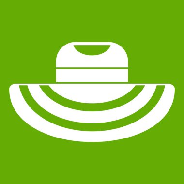 Kadın şapka simgesi yeşil plaj