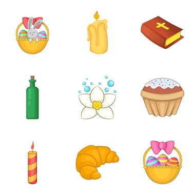 Paskalya Icons set, karikatür tarzı