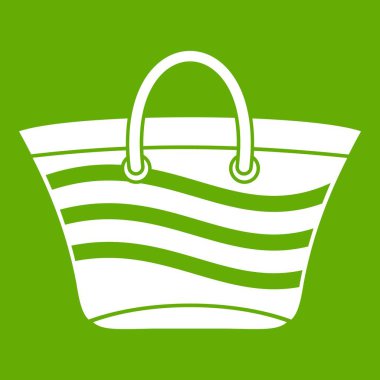 Kadınlar çanta simgesi yeşil plaj