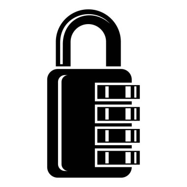 Şifreli kilit simgesi, basit tarzı.