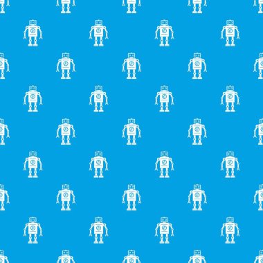 Retro robot desen kesintisiz mavi
