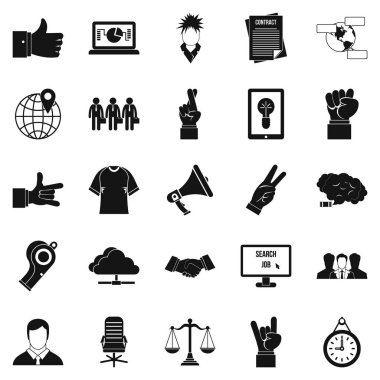 Farklı hareketleri Icons set, basit tarzı