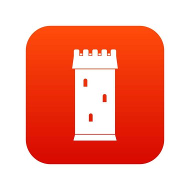 Kale kule simgesi dijital kırmızı