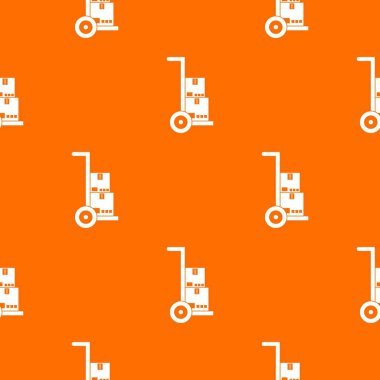 El arabası ile kartonlar Dikişsiz desen