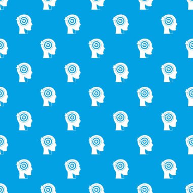 İnsan kafa desen kesintisiz mavi hedef