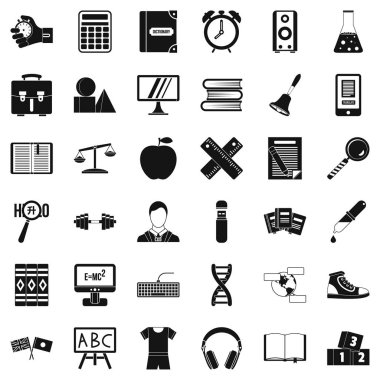 Öğrenme çocuk Icons set, basit tarzı