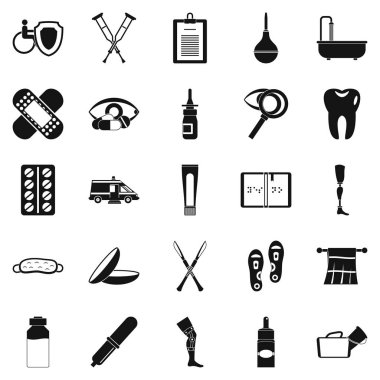 Engelli Icons set, basit tarzı