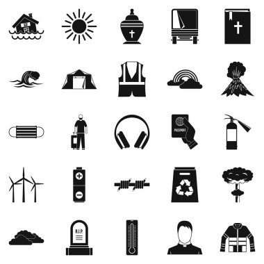 Talihsizlik Icons set, basit tarzı