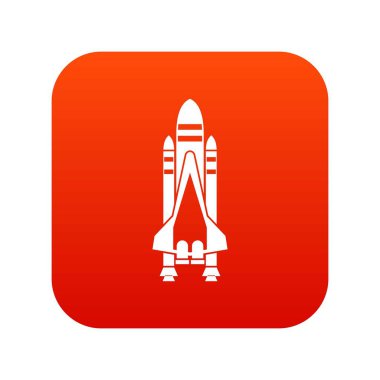 Uzay mekiği simgesi dijital kırmızı