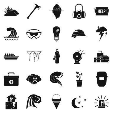 Mutsuzluk Icons set, basit tarzı