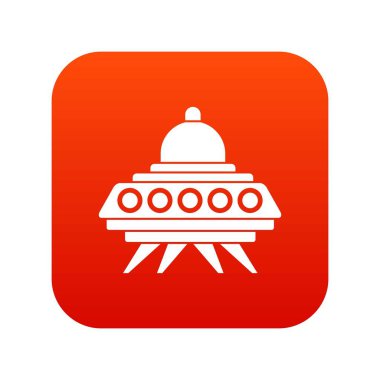 Uzay gemisi simgesi dijital kırmızı