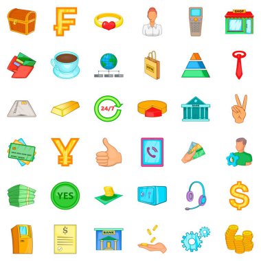 Icons set borç verme, karikatür tarzı