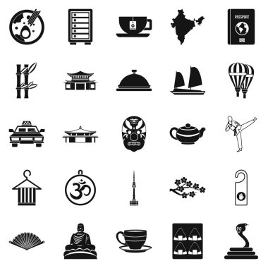 Çanak Icons set, basit tarzı