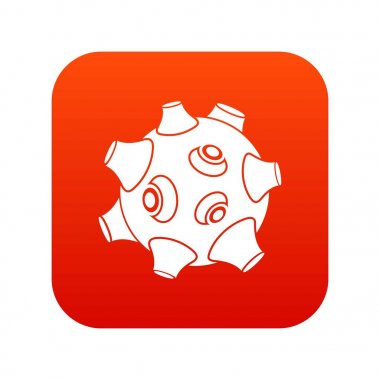 Kraterler simgesi dijital kırmızı ile moon